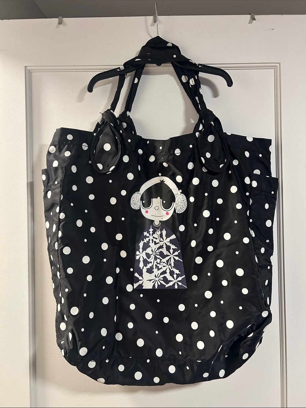 Marc By Marc Jacobs Black and White Logo Polka Dot Zip Pouch